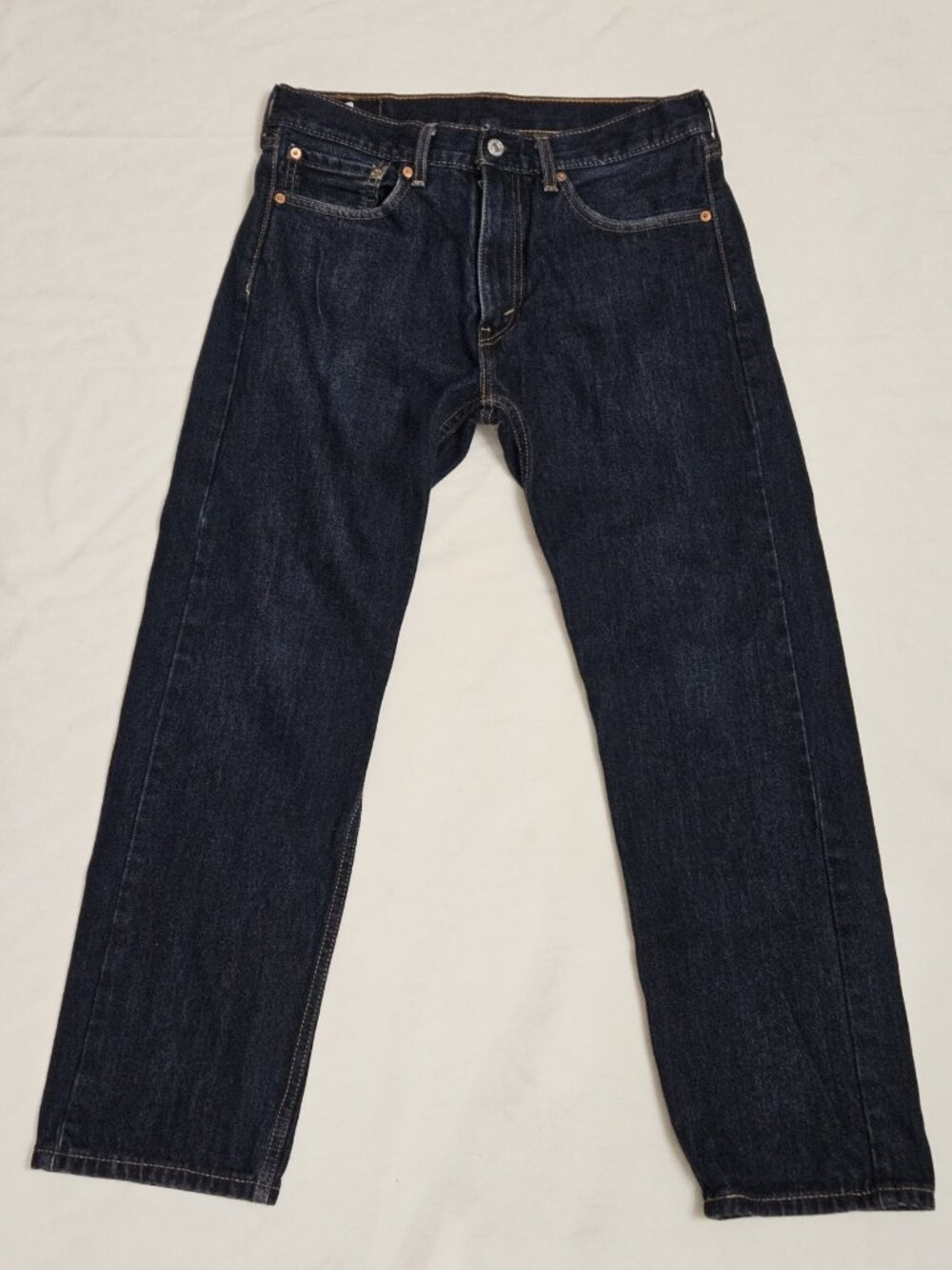 Levi's Classic Americana 505 Mens Dark Wash Straight Leg Regular Fit Jeans